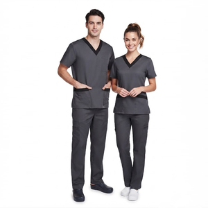Medical <b>Scrub</b> <b>Set</b> for Nurses Doctors Hospital Staff-Professional Knitted Breathable Comfortable <b>Scrub</b> <b>Sets</b> - Product Image 1