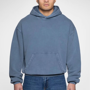 เสื้อฮู้ดซิปแบบย้อมสีเอซิด ผู้ผลิตเสื้อผ้า OEM รับผลิตตามแบบ ปักโลโก้ เสื้อฮู้ดผู้ชายขายดี ผ้าฝ้าย 100% - Product Image 1