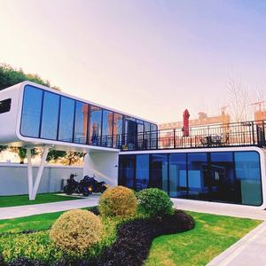 핫세일 모던 럭셔리 조립식 컨테이너 하우스 풀 퍼니시드 2-3 베드룸 소형 빌라 스틸 스페이스 캡슐 욕실 포함 - Product Image 4