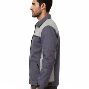 Veste de travail matelassée imperméable en toile pour homme, couleur personnalisée, avec capuche, fermeture éclair, poches et design croisé sur le devant, automne-hiver - Product Image 5