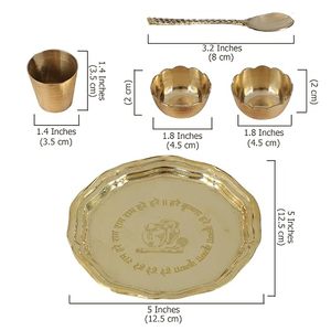 ถาดทองเหลืองสำหรับพิธีกรรมทางศาสนา ดีไซน์โลหะทนทาน - Product Image 2