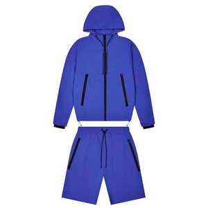 2026 Custom Zip Pullover Nylon Jacket <b>Set</b> Men's Casual Windbreaker With Windproof and Waterproof Short Tracksuit Wholesale - Product Image 1