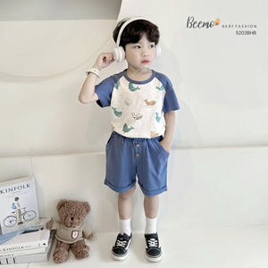 Conjuntos de Ropa de Verano para Niños Pequeños, Camiseta de Manga Corta con Estampado de Dibujos Animados, Hechos en Vietnam con Algodón, Ropa Casual para el Hogar - Product Image 3