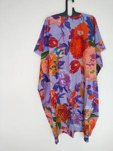 Vestido Kaftan de Algodón Indio Hecho a Mano con Estampado Floral, Ligero, para Playa - Product Image 6