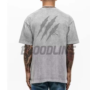Camiseta de Manga Corta Gris para Hombre Bloodline con Diseño de Huella de Garra, Cuello Redondo, Corte Regular Informal, 100% Algodón Jersey Transpirable - Product Image 2