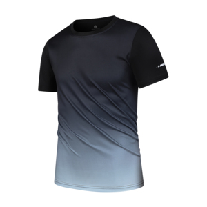 T-shirt de sport pour homme, coupe classique, col rond, manches courtes, 100% polyester, couleur unie, écologique, design uni, séchage rapide, entraînement, gym - Product Image 5