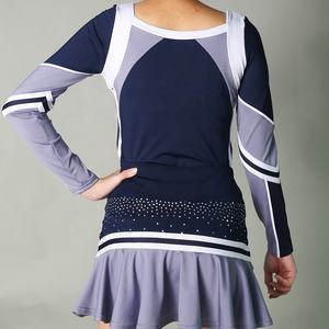 Uniformes de cheerleading imprimés pour femmes en gros, ensembles jupe et haut deux pièces couleur personnalisée, 100 % polyester, service OEM - Product Image 2