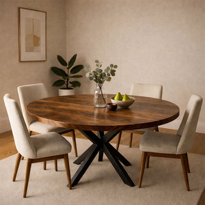 Solid Wood Round Dining <b>Table</b> Set, Modern Contemporary Wooden Furniture, Round Kitchen <b>Table</b> and Chairs for Home Dining Room - Product Image 2