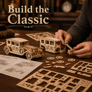 Kit de ensamblaje de rompecabezas de coche de madera clásico para el aprendizaje creativo y los entusiastas de las actividades recreativas |   Elegante Exhibición de Automóviles Clásicos Hechos a Mano - Product Image 4