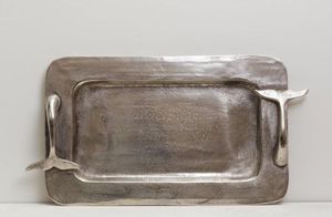 Plateau de service rectangulaire en métal, finition or poli, design élégant et durable, couleur unie, idéal pour les fêtes - Product Image 5