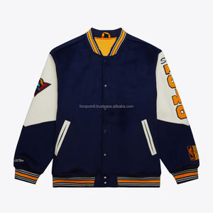 OEM personnalisé hiver Vintage école collège hommes vestes en cuir manches laine Baseball Letterman Varsity veste pour hommes - Product Image 4