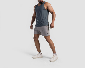 Camiseta sin Mangas de Verano, Color Sólido, Holgada, para Hombre y Mujer, con Logotipo Personalizado, de Algodón/Poliéster, Térmica, Transpirable, para Gimnasio - Product Image 2