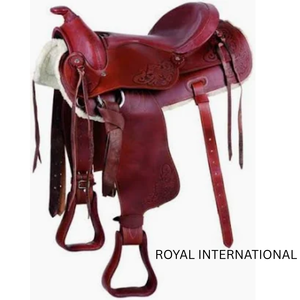 Selle de cheval western haut de gamme en cuir marron, faite à la main, pour l'équitation sur sentier, le ranch, le cowboy, équipement équestre, siège confortable, durable - Product Image 1