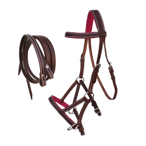 Bridon de polo professionnel en cuir, conçu pour une manipulation équilibrée de la rênes, une communication efficace entre le cavalier et un soutien fiable pendant les matchs. - Product Image 4