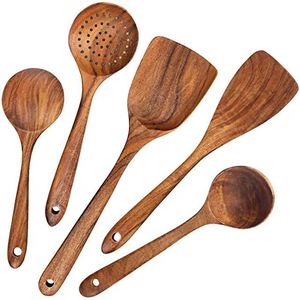 Cuchara para Servir Ensaladas de Madera de Acacia Duradera, Utensilio Natural Ecológico - Product Image 4