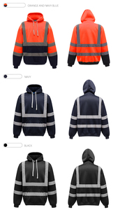 Sudadera de Seguridad de Alta Visibilidad con Tiras Reflectantes y Múltiples Bolsillos con Cremallera, Sudadera de Trabajo de Alta Visibilidad - Product Image 3