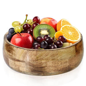 Ensaladera grande de madera de mango y frutero con utensilios para servir Ideal para mezclar regalos para servir para mamá Mesa de casa y Decoración de cocina - Product Image 4