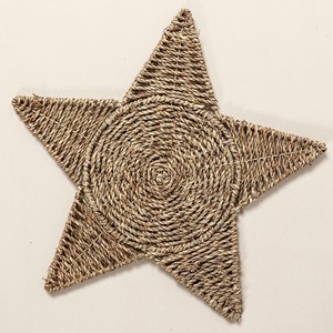 Manteles individuales de hierba marina tejidos con forma de estrella, accesorios para mesa de comedor, manteles individuales de hierba marina natural. - Product Image 1