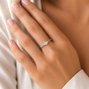 925 Sterling <b>Silver</b> Women's Geometric <b>Wave</b> <b>Ring</b> with Cubic Zirconia Minimalist Modern High Polish Finish Daily Wear Wedding Part - Product Image 5