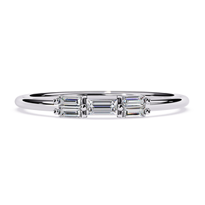 Anillo de Compromiso de Diamantes con Corte Baguette para Mujer, Platino, Estilo Clásico, Diamantes Naturales con Certificación GIA, Color D - Product Image 1