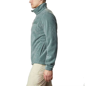 Veste polaire à col montant entièrement zippée, chaude pour l'hiver, couleur unie, respirante, séchage rapide, couleur personnalisée, logo sur le devant - Product Image 2