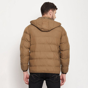 Wholesale Mens Quilted Hooded <b>Puffer</b> <b>Jacket</b> Custom Logo Winter Down Style Polyester Cotton Zip Up Hip Hop <b>Jacket</b> OEM - Product Image 4
