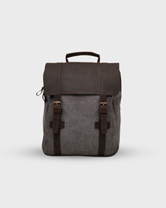 Sac à dos en toile et cuir véritable, résistant à l'eau, pour ordinateur portable, capacité 36-55L, voyage en plein air, couleur personnalisable, logo OEM, marque privée - Product Image 2