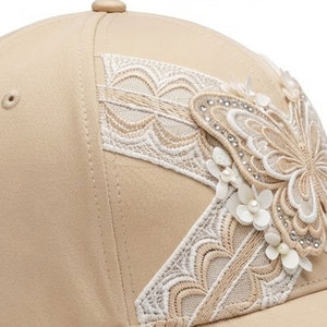 <b>Women</b> Lace Baseball <b>Hat</b> Vintage Inspired Floral Pattern Adjustable Casual Headwear For <b>Summer</b> Outdoor Fashion - Product Image 4