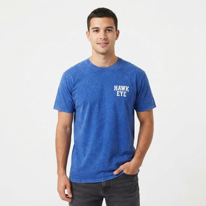 T-shirt Sportif Nouveauté Homme Effet Délavé Acide, Motif Élégant Bleu, Mélange Soie/Coton Lourd, Séchage Rapide et Respirant – Meilleure Vente - Product Image 6