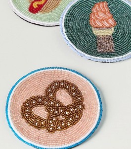 Handmade Premium Seed <b>Bead</b> Embroidered <b>Coaster</b> Set Wholesale Table Protection Mats For Dining And Coffee Tables Decoration - Product Image 4