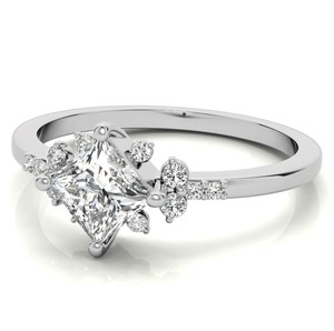Luxury Princess Cut Moissanite <b>Solitaire</b> Engagement & Wedding <b>Ring</b> 925 Sterling <b>Silver</b> Gold Plated - Product Image 3