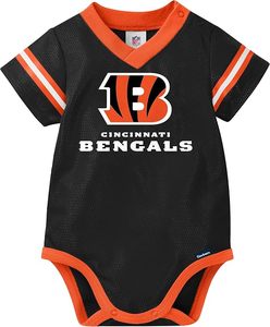 Body de Malla Negra para Bebé de los Cincinnati Bengals con Ribete Naranja y Logotipo del Equipo, Marca Bandera Americana Bordada y Personalizada - Product Image 2