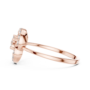 Anillo minimalista de oro amarillo macizo de 14k con forma de flor para mujer, con diamantes de corte brillante redondo y piedras cultivadas en laboratorio, para uso diario. - Product Image 6