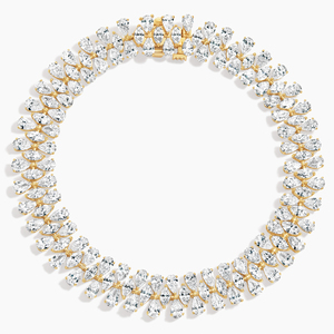 Collar de tenis llamativo con diamantes de corte pera en racimo de varias filas - Product Image 1