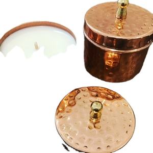 Marteau moderne en cuivre conteneur de bougie personnalisé nordique pot de bougie mat pot de béton gros pots de bougie rose noël - Product Image 2