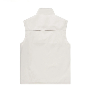White Color Men's <b>Softshell</b> Vests Breathable Waterproof Zipper Stand Collar 250 GSM Winter Outdoor Sleeveless <b>Softshell</b> <b>Gilets</b> - Product Image 2