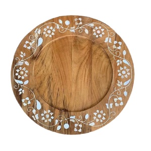Bandeja de madera estilo árabe con incrustaciones de nácar para chocolate, especial para Ramadán, bandeja decorativa para servir comida, vajilla, bandeja para cenar. - Product Image 1