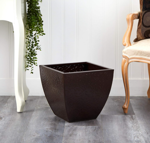 Maceta Cuadrada Decorativa, Maceta para Jardín con Diseño en Relieve y Acabado Patinado - Product Image 4