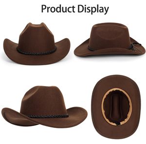 Sombrero Vaquero Personalizado para Hombre y Mujer, Sombrero Fedora Clásico del Oeste, Venta al Por Mayor OEM - Product Image 4