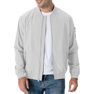 Blouson bomber noir pour homme, fermeture éclair, coupe décontractée, coupe-vent, col montant, coupe régulière, pour l'automne - Product Image 2