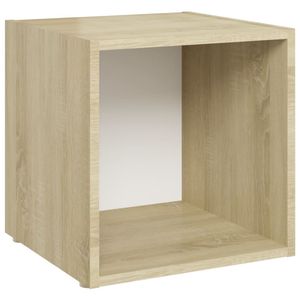3 pezzi bianco e Sonoma rovere TV Set legno ingegnerizzato per soggiorno - Product Image 4