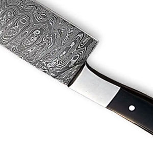 Couteau de chef Damas OEM avec logo personnalisé, fait main, haute qualité, qualité industrielle, bord dentelé, lame à changement rapide, garantie 3 ans - Product Image 5