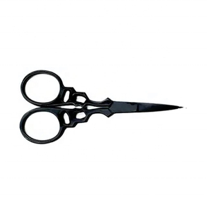 Fancy Professional Beauty Scissors Eyebrow Styling Sharp Straight Blades <b>Plastic</b> Handles Stainless Steel Cutting Tool OEM - Product Image 3