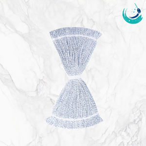 KSR High Quality Dual Blue & White Yarn Kentucky <b>Mop</b> Heads 1" Top Band Self-Wringer Reusable Floor <b>Cleaning</b> System Looped End - Product Image 3