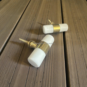 Bouton de meuble en marbre blanc de luxe AG Elements |   Poignée de tiroir moderne et minimaliste pour commode de cuisine ou chambre à coucher, 5 cm - Product Image 1