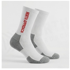 Chaussettes de course respirantes North Approach Crew Socks blanches pour adultes, saison estivale - Product Image 3