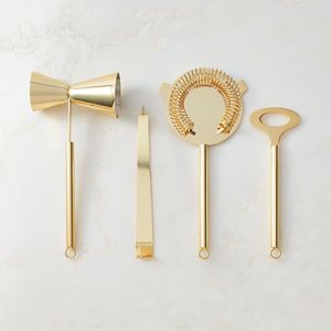 Ensemble d'outils de bar en métal sophistiqués : Shaker professionnel, doseur, passoire, pilon, cuillère, ouvre-bouteille, accessoires de barman - Product Image 6