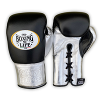 Guantes de Boxeo Personalizados No Boxing No Life, para Entrenamiento y Sparring, con Cierre de Gancho y Cordones, de Cuero Vacuno, Dedos Completos, Absorben la Humedad