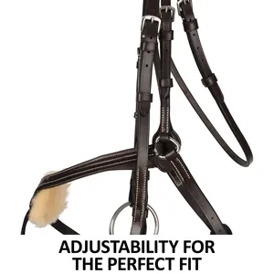 Adjustable <b>Leather</b> Bridle Multiple Sizes Available Horse <b>Headcollar</b> and Bridle for Horse at wholesale price Direct Factory - Product Image 5