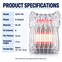 Sac gonflable en forme de Q, colonne d'air, emballage protecteur PA PE pour bocaux en verre et petites bouteilles AIR.DFLY